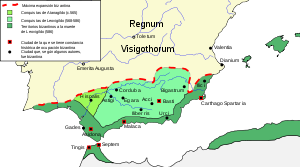 La invasión bizantina y la disgregación política del reino visigodo (549-572)