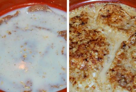 Pollo al horno con leche