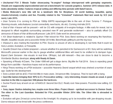 Se han podido filtrar los planes de Sony para el E3, con auténticas bombas