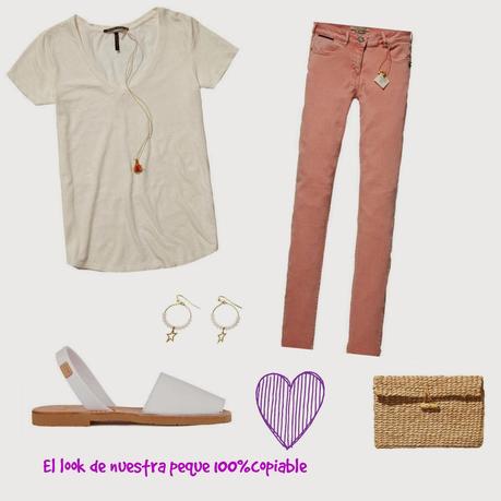 Look blanco y rosa