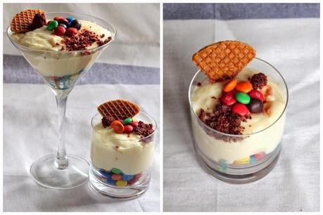 Tableta de chocolate, gianduja y M&M's. Receta