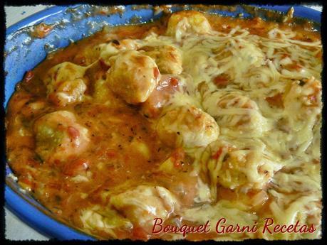 Malfatti de calabaza con Salsa rosa Malfatti de calabaza con Salsa rosa