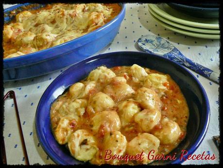 Malfatti de calabaza con Salsa rosa Malfatti de calabaza con Salsa rosa