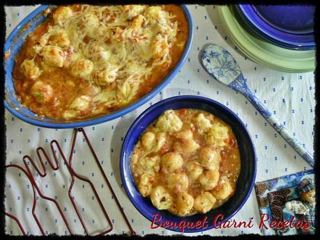 Malfatti de calabaza con Salsa rosa Malfatti de calabaza con Salsa rosa