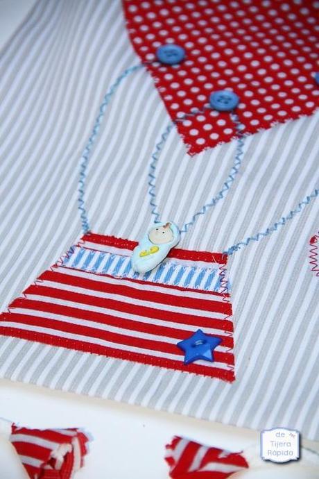 Mochila para guardería en topitos y rayas