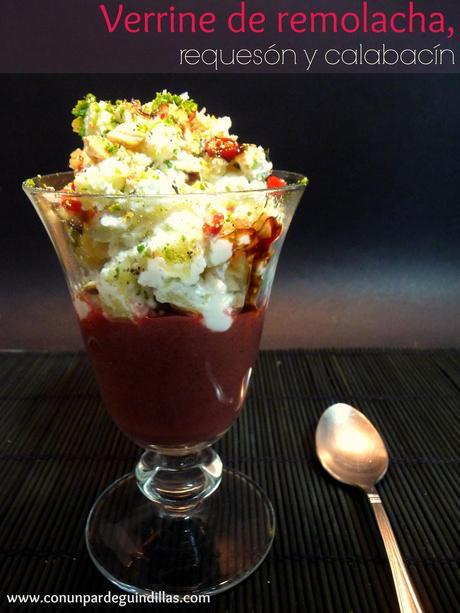 Verrine de remolacha, calabacín y requesón para Tuonela