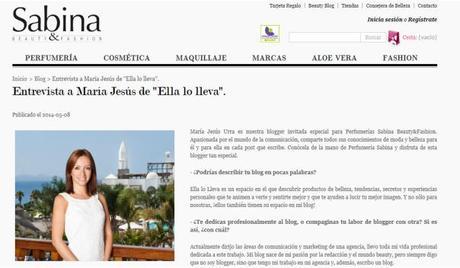 ENTREVISTA PARA PERFUMERÍAS SABINA: ¡CONÓCEME UN POQUITO MEJOR! maje entrevista sabina