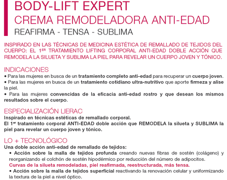 Reafirma, tensa y sublima con LIERAC Body Lift Expert