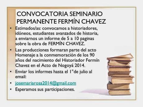 Convocatoria seminario permanente Fermín Chávez