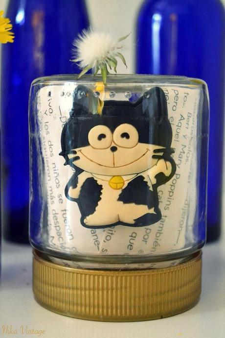 Diy ... bote de cristal + gato