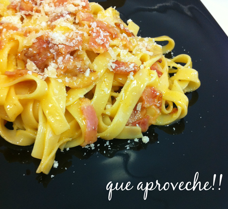 receta: mis tallarines a la carbonara