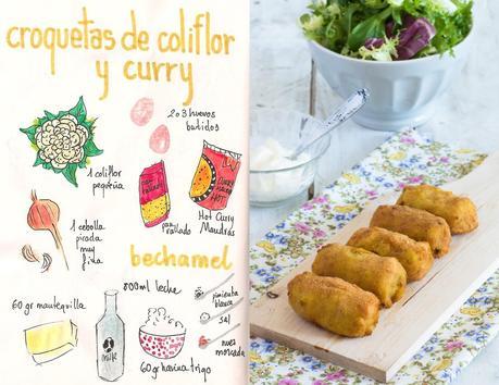 Croquetas de coliflor y curry picante
