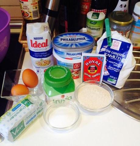 Tarta de queso con mermelada de melón y granada