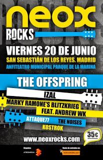 Marky Ramone, Izal, The Noises y Kostrok se suman a The Offspring en el festival Neox Rocks