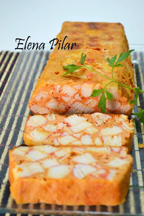 Pastel de palitos de surimi o bocas de mar