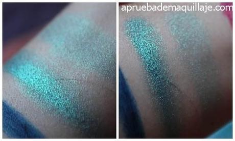 swatch en el brazo de la sombra de ojos mineral tono Pixie Sparkle de Lily Lolo natural cruelty free hipoalergenico