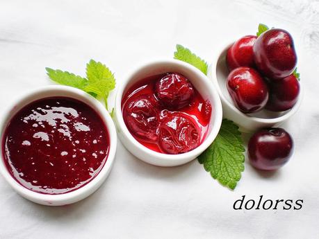 Mermelada de cerezas al coñac, dos versiones
