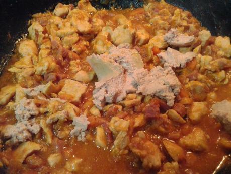 Canelones de pollo paté y jamón