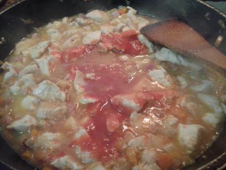 Canelones de pollo paté y jamón