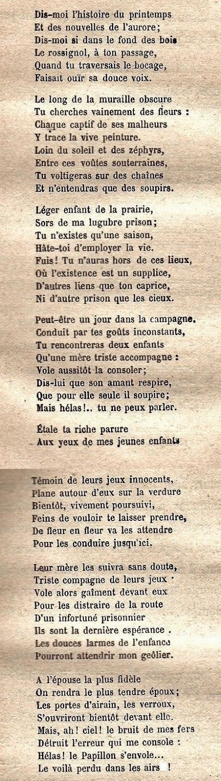 LE PAPILLON, par Xavier de Maistre (hacia 1820)