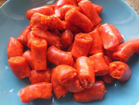 Salchichas con puré de patata