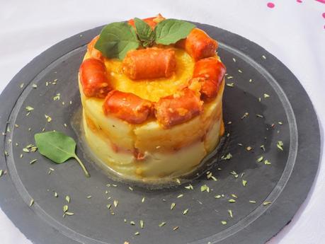 Salchichas con puré de patata