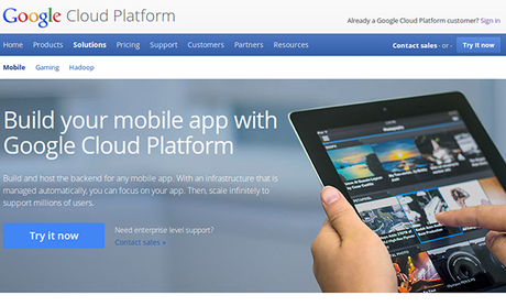 Desarrollo de Aplicaciones móviles en la nube de Google Página Soluciones