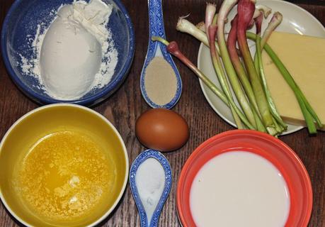 Gofres salados de queso y ajetes