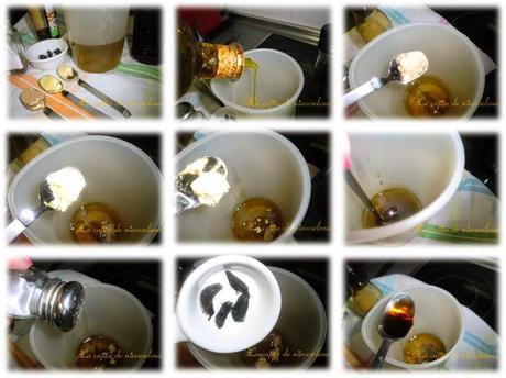 Espárragos blancos con vinagreta de mango, jengibre y ajo negro