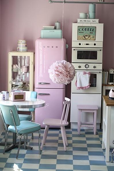Tonos pastel en la cocina