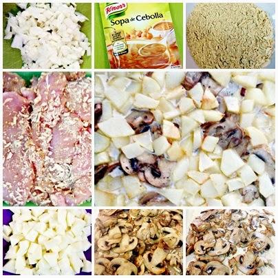 RECETAS. Pechuga de pollo con sopa de cebolla y nata.