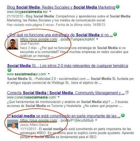 Resultados de búsqueda en Google