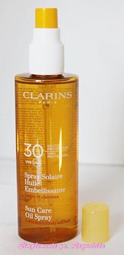 Spray Solar Aceite Embellecedor Cuerpo y Cabello UVA/UVB 30 de Clarins