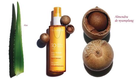 Spray Solar Aceite Embellecedor Cuerpo y Cabello UVA/UVB 30 de Clarins