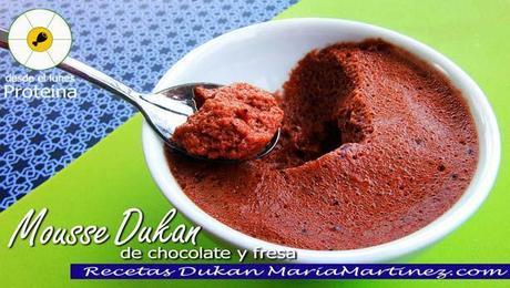 Mousse Dukan de Fresa y Chocolate (fase Ataque o fase Crucero)