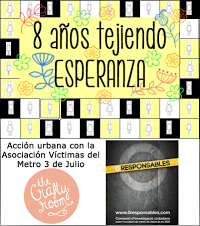 Acción urbana con la Asociación de Víctimas del Metro 3 de Julio: Ocho años tejiendo esperanza / Urban action