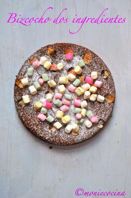 BIZCOCHO DE CHOCOLATE DOS INGREDIENTES (PAOLA CUMPLE 4)