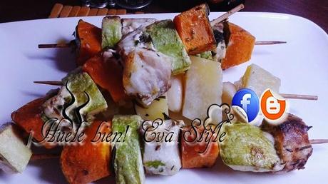 Brochestas de pescado y patatas