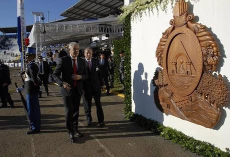 El titular de la Cámara baja, Julián Domínguez, en un reciente viaje a Honduras.