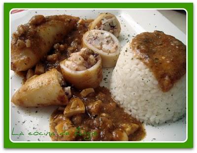 CALAMARES RELLENOS DE GAMBAS