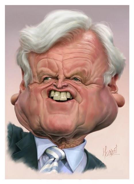 Ted Kennedy, caricatura de Mechaín