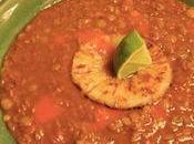 Sopa lentejas piña