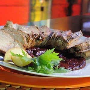 Lomo de cerdo en salsa de ciruela