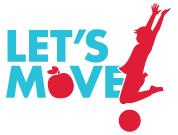 Logo de Let's move!, la campaña estadounidense para combatir la obesidad infantil.