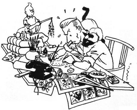 Ilustradores trabajando