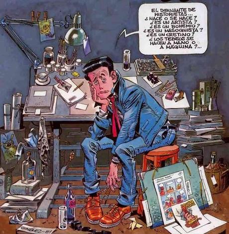 Ilustradores trabajando