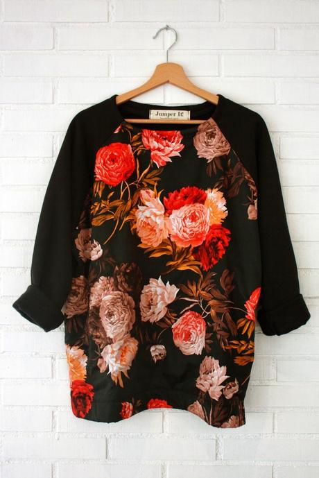 Sudadera con frente de seda estampada en flores - Jumper It