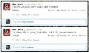 Max Landis sobre Spiderman en Twitter