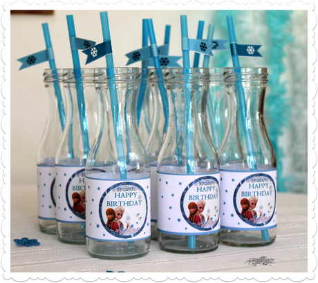 botellitas decoradas fiesta frozen