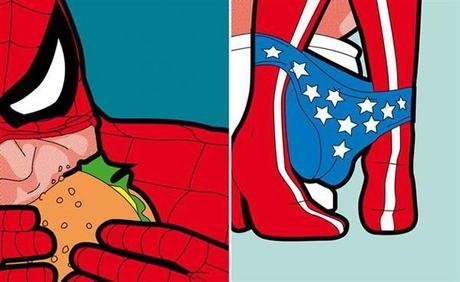 Secret Life of Suoperheroes :: serie de ilustraciones de Gregoire Guillemin